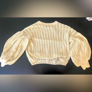 Bishop Sleeves Cream Coloured Knit Sweater